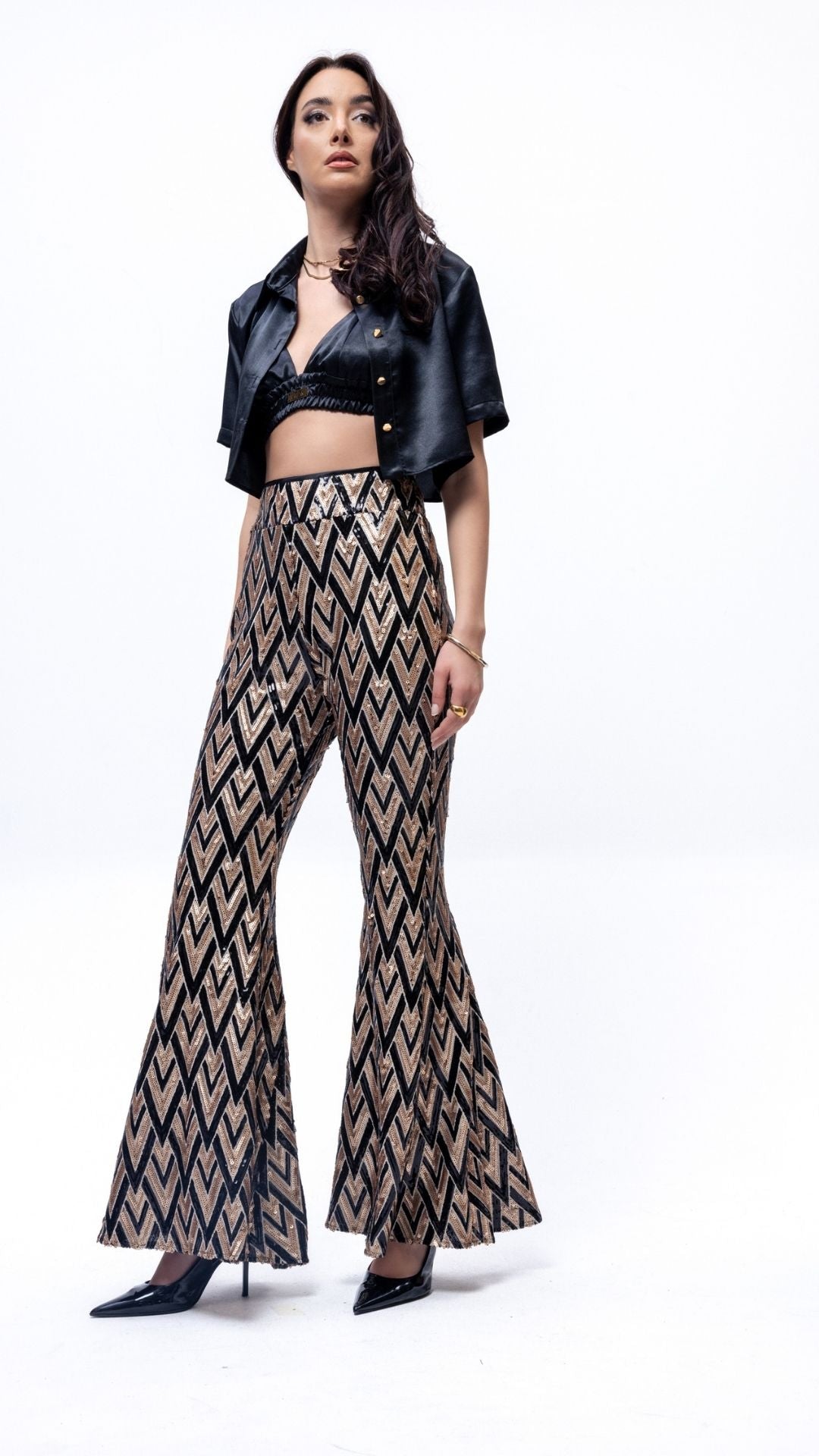 Sequin Flared Pants