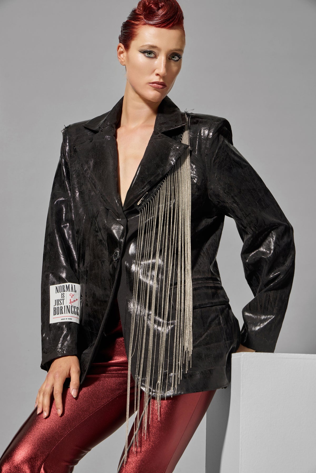 Foil Blazer Long